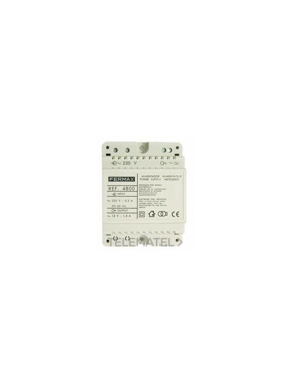 4800 FERMAX ALIMENTADOR 12VDC 1.5A DIN4